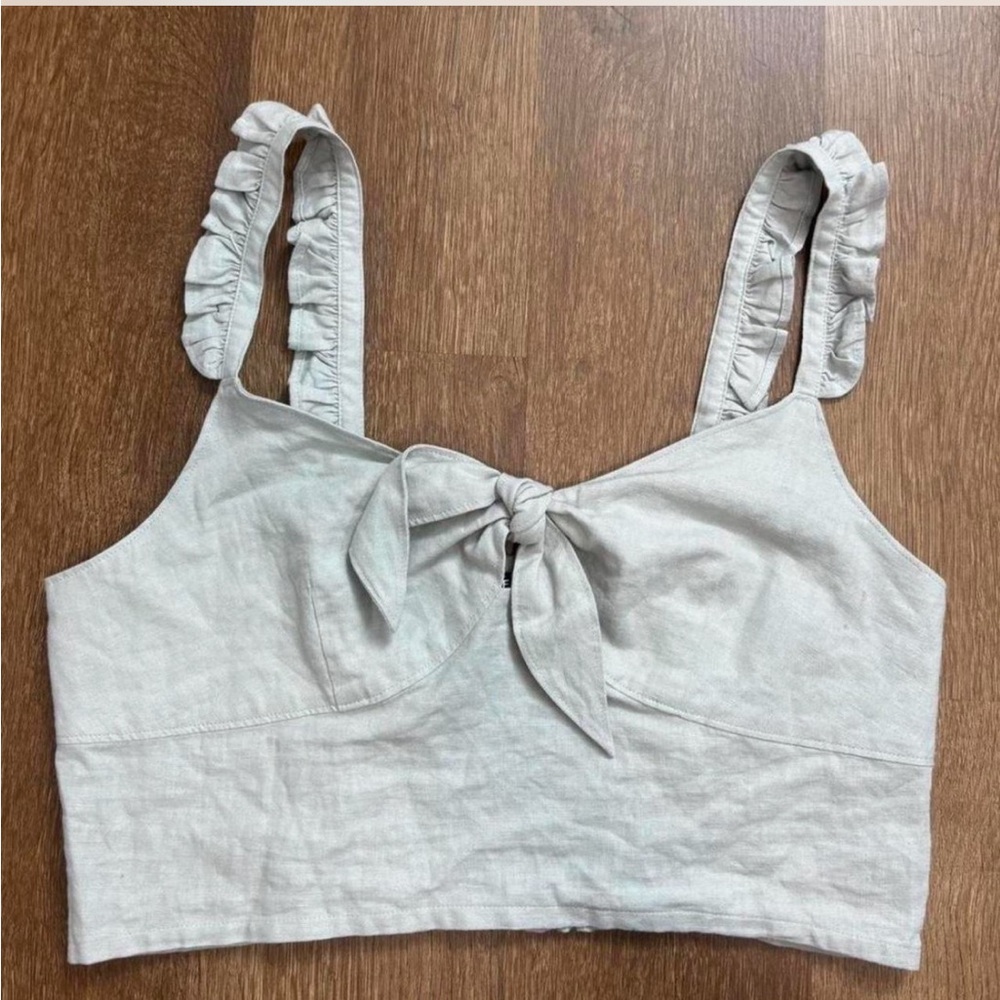 Express Cream Ruffle Strap Camisole